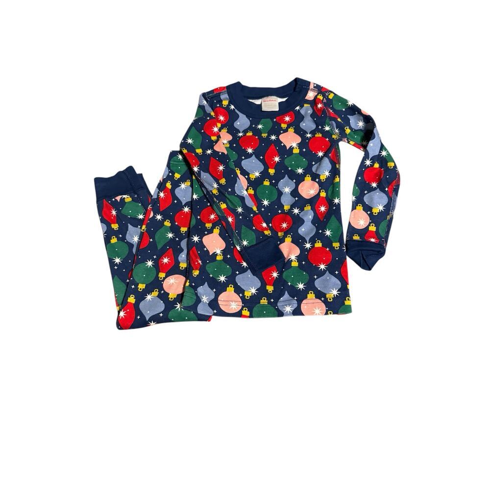 Hanna Andersson Shiny Bright Ornaments Holiday Pajamas Toddler Girl SZ 4 Cotton